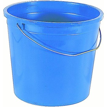 Plastic Ring-Free Pail  w/Handle, Blue ~ 10 Quart