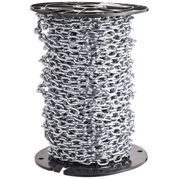 Straight Link Machine Chain Reel, Zinc Plated Finish  ~ #2 x 125 Ft