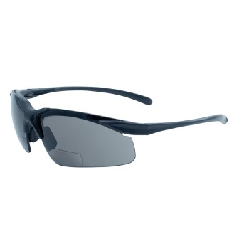 Bifocal Safety Glasses, Smoke - 2.0 Reader, Medium