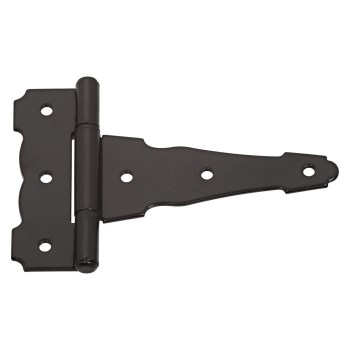 Ornamental Reversible T-Hinge, Black - 4", 2pk