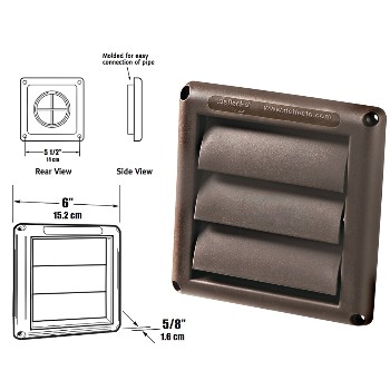 Replacement Louver Vent Hood, Brown