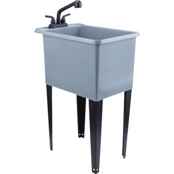 Stz Industries Galvanized Utility Tub with Faucet   16 Gauge