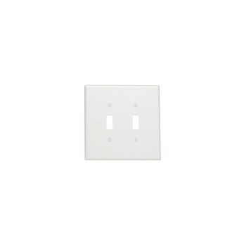 Double Toggle Switch Wall Plate, Oversized - White