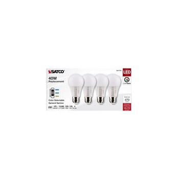 4pk 6w A19 3cct Bulb