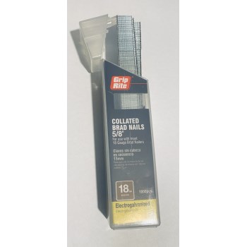 18 Gauge Brad Nails, Electro-Galvanized - 5/8", 1000pk