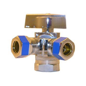 Larsen 06-9321 Angle Stop Ball Valve ~ Quarter Turn, Three Way