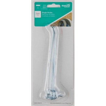 National Hardware Single Peg Hook, Zinc Plated - 6"