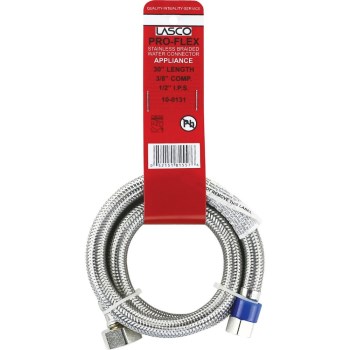 Faucet Connector, Braided SS - 3/8" Comp x 1/2" FIP, 30"