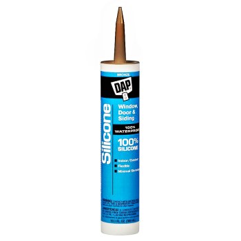 DAP 08647 Silicone Window, Door &amp; Siding Sealant, Bronze ~ 10.1 oz Tubes