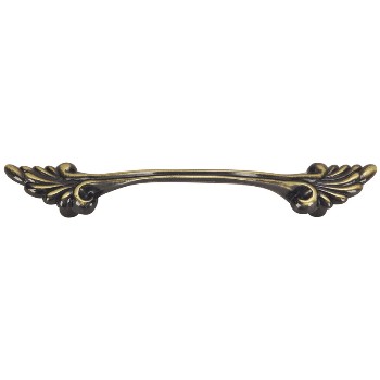 Floral Cabinet Pull, Antique Brass