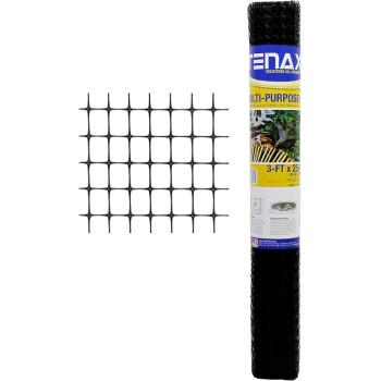 Tenax Multi-Purpose Netting, Black ~  .70" x .98" Mesh @ 3 Ft  W x 25 Ft L