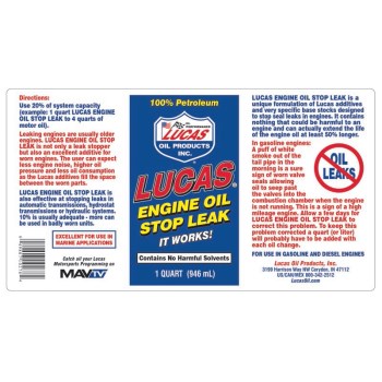 Lucas Engine Oil Stop Leak - 1 Quart