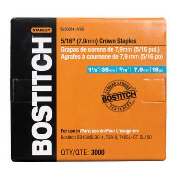 Bostitch SL50351-1/2G Crown Galvanized Staples - 5/16" x 1.5" L