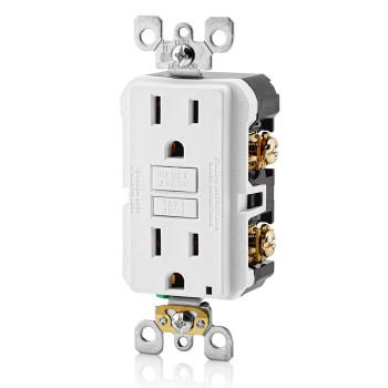 GFCI Outlet, Self Test - 15 Amp, White