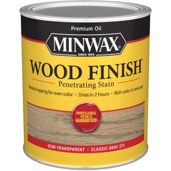 Minwax 70048 Semi-Transparent Wood Stain, Classic Gray ~ Quart 