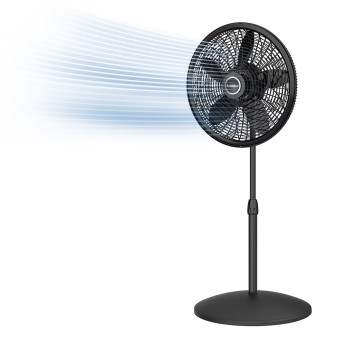 Lasko 18" Oscillating Pedestal Fan, Black - 3-Speed