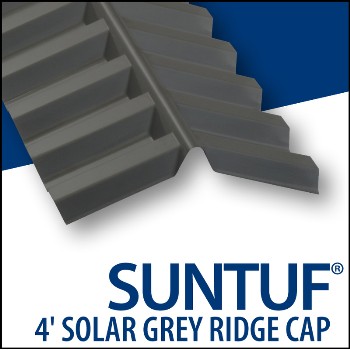 Ridge Cap Flashing, Grey  ~ 4 ft. 2" x 12"