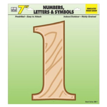 House Number 1, Simulated Wood 7 inch