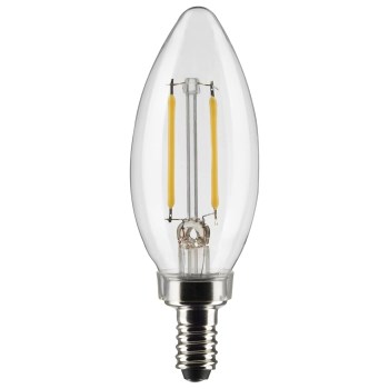 Satco 3W LED Torpedo Bulb, Clear - Warm White