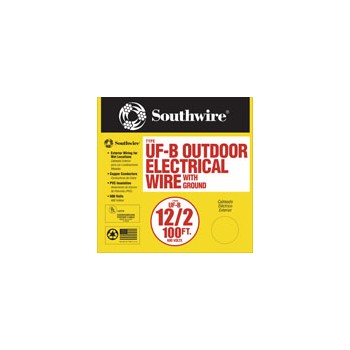 Southwire 13055923 Grounded UF Wire, 12/2g 100ft. 