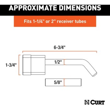 Curt Hitch Lock with Adapter, Chrome - 1/2" Pin with 5/8" Sleeve