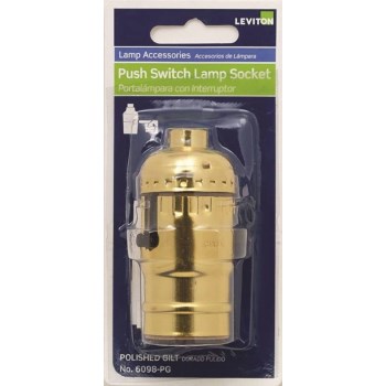 Push Button Socket ~ 660 Watt, Polished Gilt