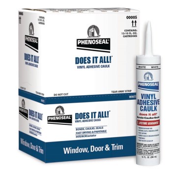 Phenoseal Vinyl Adhesive Caulk, White - 10 oz Tube