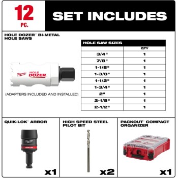 12pc Hole Dozer Set