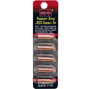 K-T Ind Tweco Style Contact Tip, 5pk - 0.023"
