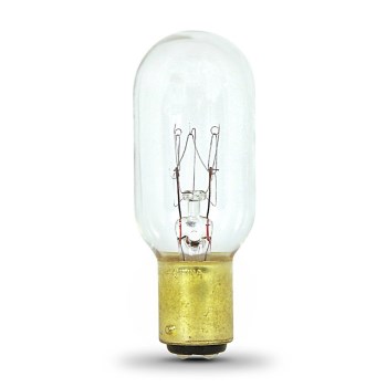 Feit Elec. BP25T8DC Appliance Light Bulb, Tubular Clear 120 Volt 25 Watt