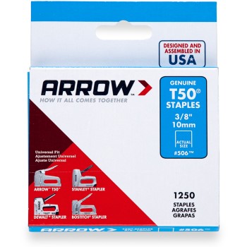 Arrow Fastener 50624 Staples, T50 Arrow Staple ~ 3/8"