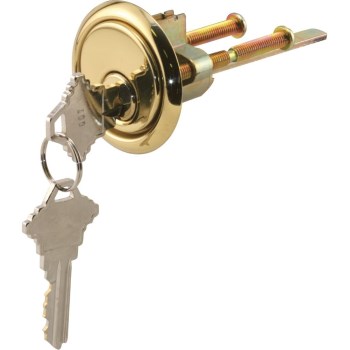 Rim Cylinder Lock, 5-Pin Tumbler, Brass Face
