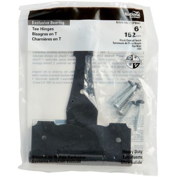 Ornamental T-Hinge, Black ~ 6"