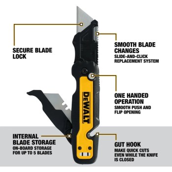 DeWalt Folding Utility Knife - Push & Flip