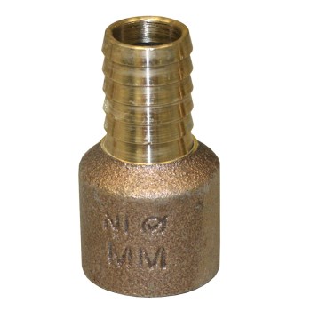 Merrill No-Lead Bronze Female Adapter, Barb x FIP - 1"