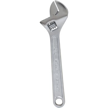 Stanley Adjustable Wrench, Chrome - 10"