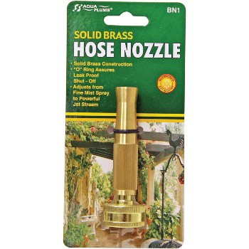 Aqua Plumb BN1 Solid Brass Twist Hose Nozzle ~ 4"