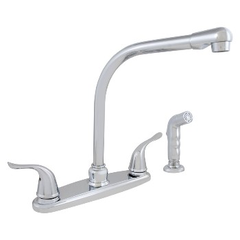 Two Handle Kitchen Faucet with Sprayer, Chrome