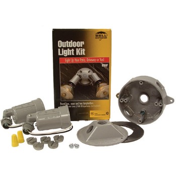 Hubbell/raco 5829-5 Two Light Lampholder Box Cover Kit, Gray 4 Inch