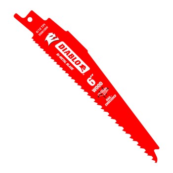 Bi-Metal Recip Blade, 5-Pack - 6", 6/12 TPI
