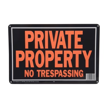 Private Property Sign, Aluminum 10 x 14 inch