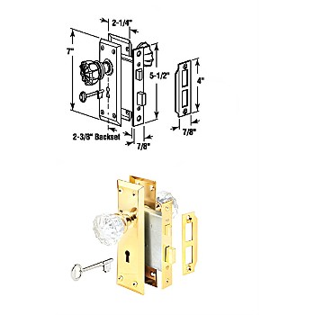 Mortise Lock Set Assembly ~ Glass Knobs