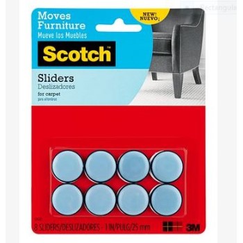 3m Sp643 Furniture Sliders, 8 Pk ~ 1in.