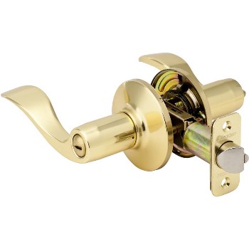 Privacy Lock, Wave ~ Polished Brass 