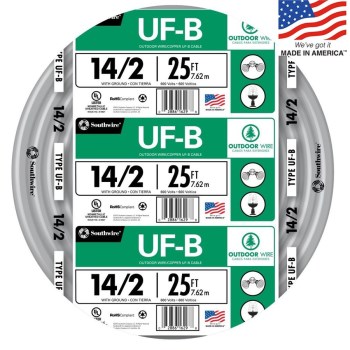 Grounded UF Wire - 14/2, 25 Ft