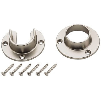 National S822-082 Heavy Duty Closet Flange Set, Satin Nickel ~ 1 1/4" to 1 5/16"