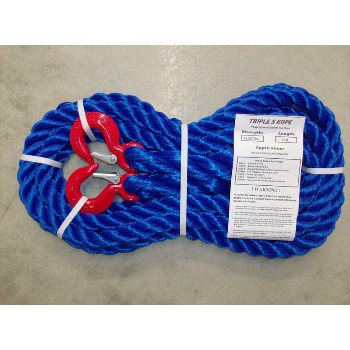 Polypropylene Hook x Hook Tow Rope, 12,500Lb ~ 7/8" x 20 Ft