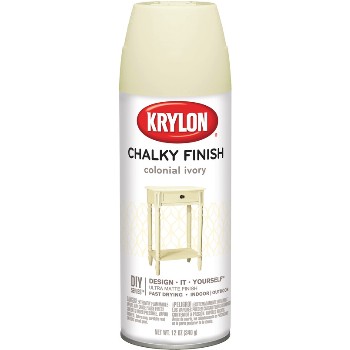 Chalky Finish Spray Paint,  Colonial Ivory ~ 12 oz Cans