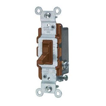 Leviton S00-1453-25 Three-way Quiet Switch ~ Brown