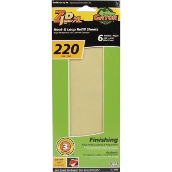 Gator ZipXL Sanding Refill Sheets, 220 Very Fine Grit - 6pk